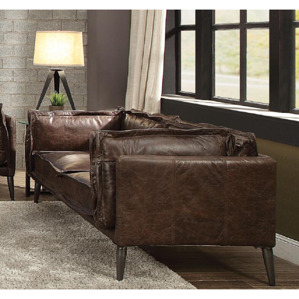 ACME Porchester Loveseat in Distress Chocolate Top Grain Leather-Boyel Living